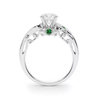 Carmel Vintage Inspired Emerald Engagement Ring