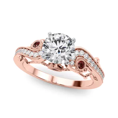 Carmel Vintage Inspired Lab Ruby Engagement Ring