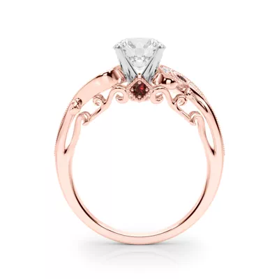 Carmel Vintage Inspired Lab Ruby Engagement Ring