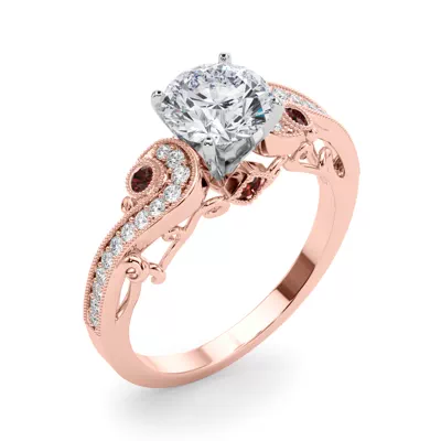 Carmel Vintage Inspired Lab Ruby Engagement Ring