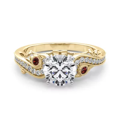 Carmel Vintage Inspired Ruby Engagement Ring