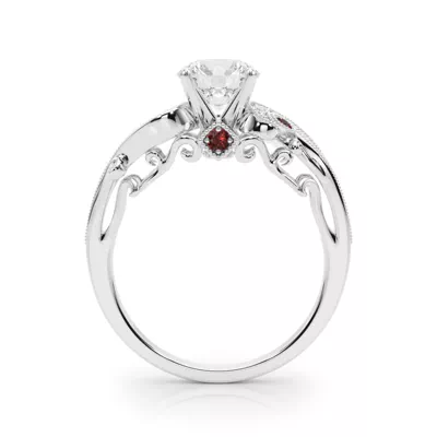 Carmel Vintage Inspired Lab Ruby Engagement Ring