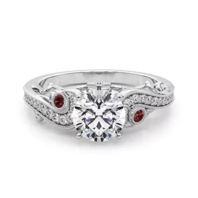 Carmel Vintage Inspired Ruby Engagement Ring