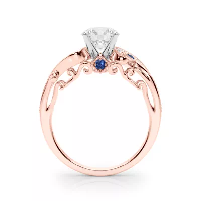 Carmel Vintage Inspired Lab Sapphire Engagement Ring
