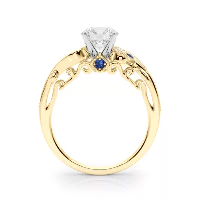 Carmel Vintage Inspired Lab Sapphire Engagement Ring
