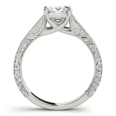 Sahara Princess Cut Engraved Solitaire Engagement Ring