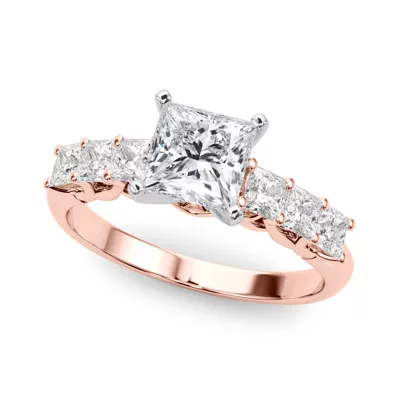 Evelynn Shared Prong Princess Cut Diamond Engagement Ring