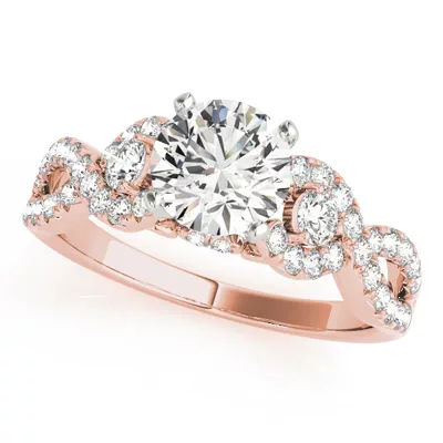 Leta 2 Row Diamond Twist Engagement Ring