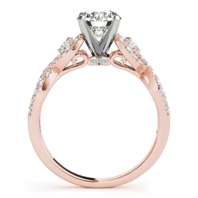 Leta 2 Row Diamond Twist Engagement Ring