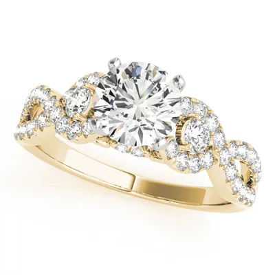 Leta 2 Row Diamond Twist Engagement Ring