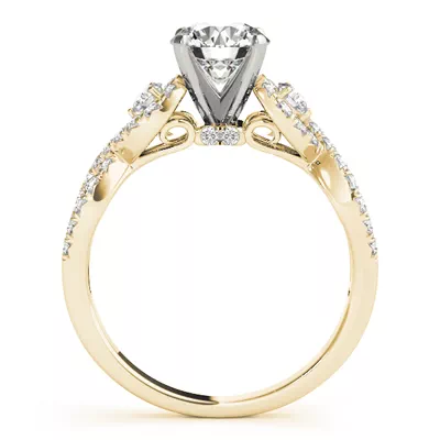 Leta 2 Row Diamond Twist Engagement Ring