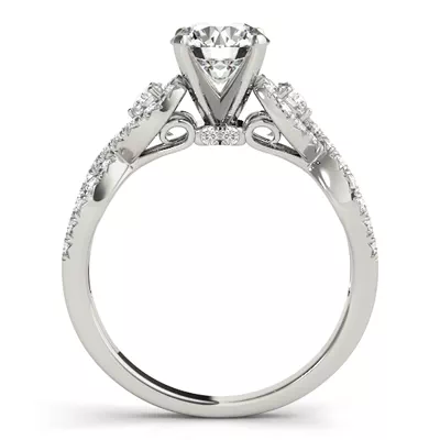 Leta 2 Row Diamond Twist Engagement Ring