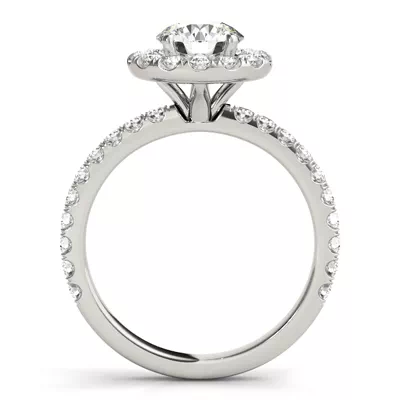 Sage Halo Engagement Ring