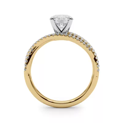 Eloisa 3 Row Pavé Diamond Engagement Ring