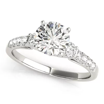 Emeline Single Row Diamond Engagement Ring