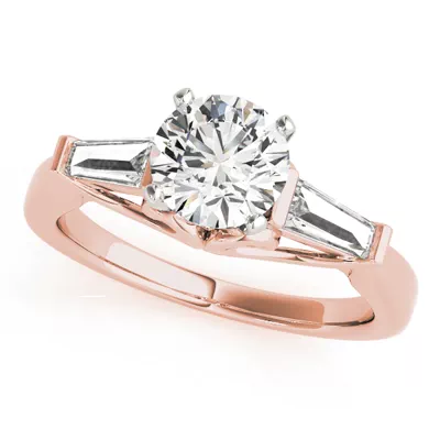 Delilah Three Stone Baguette Diamond Engagement Ring