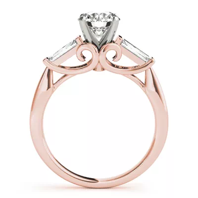 Delilah Three Stone Baguette Diamond Engagement Ring