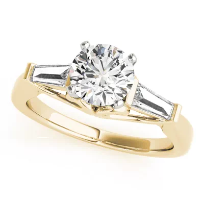 Delilah Three Stone Baguette Diamond Engagement Ring