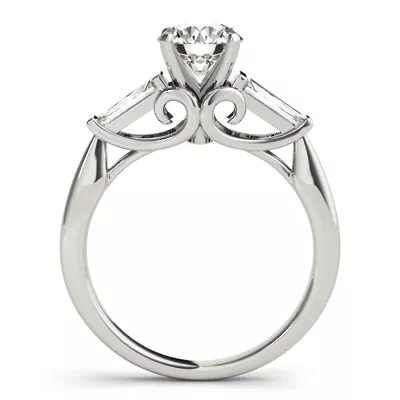 Delilah Three Stone Baguette Diamond Engagement Ring