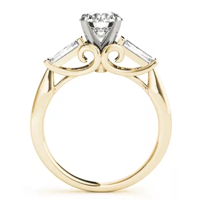 Delilah Three Stone Baguette Diamond Engagement Ring