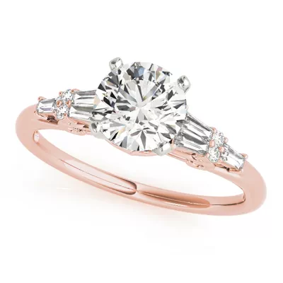 Maddie Baguette And Round Diamond Engagement Ring