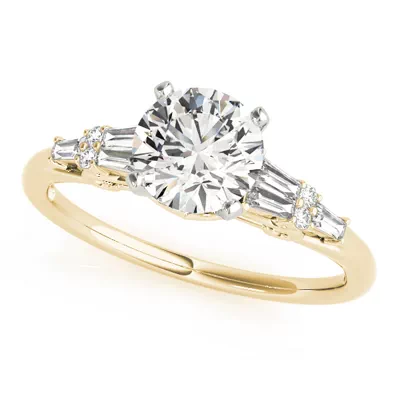 Maddie Baguette And Round Diamond Engagement Ring