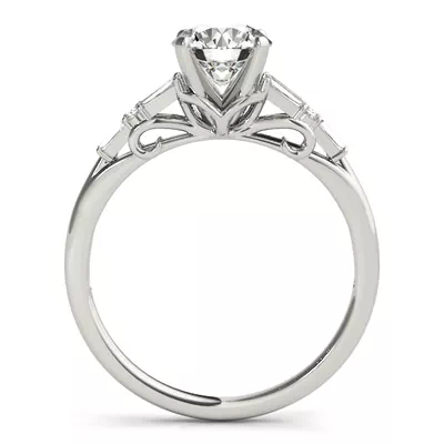 Maddie Baguette And Round Diamond Engagement Ring