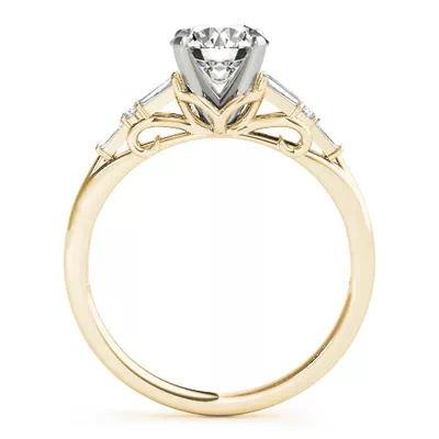 Maddie Baguette And Round Diamond Engagement Ring