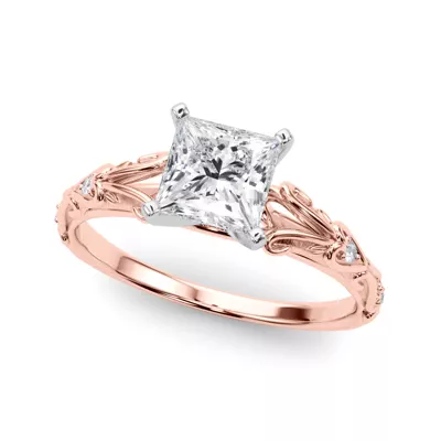 Tegan Vintage Inspired Lab Engagement Ring