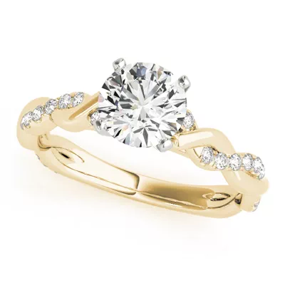 Reine Pavé Diamond Twist Engagement Ring