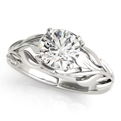 Samara Nature Inspired Engagement Ring With Diamond Accents