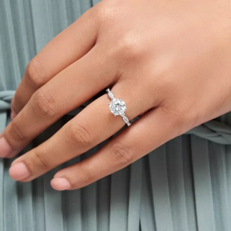 18K White Gold Leena Solitaire Engagement Ring