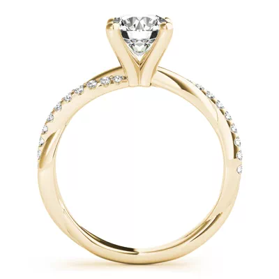 Brooklyn 4 Prong Diamond Twist Engagement Ring