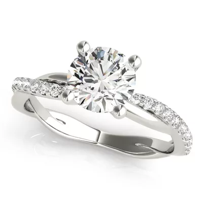 Brooklyn 4 Prong Diamond Twist Engagement Ring