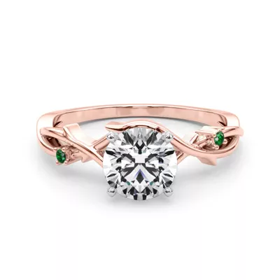Vine Nature Inspired Emerald Engagement Ring