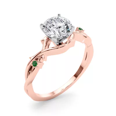 Vine Nature Inspired Emerald Engagement Ring