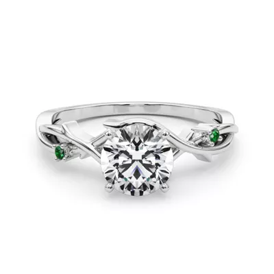 Vine Nature Inspired Emerald Engagement Ring