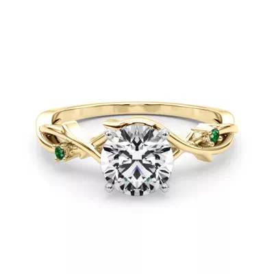 Vine Nature Inspired Emerald Engagement Ring