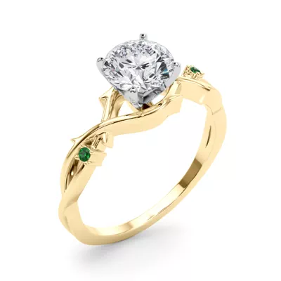 Vine Nature Inspired Emerald Engagement Ring