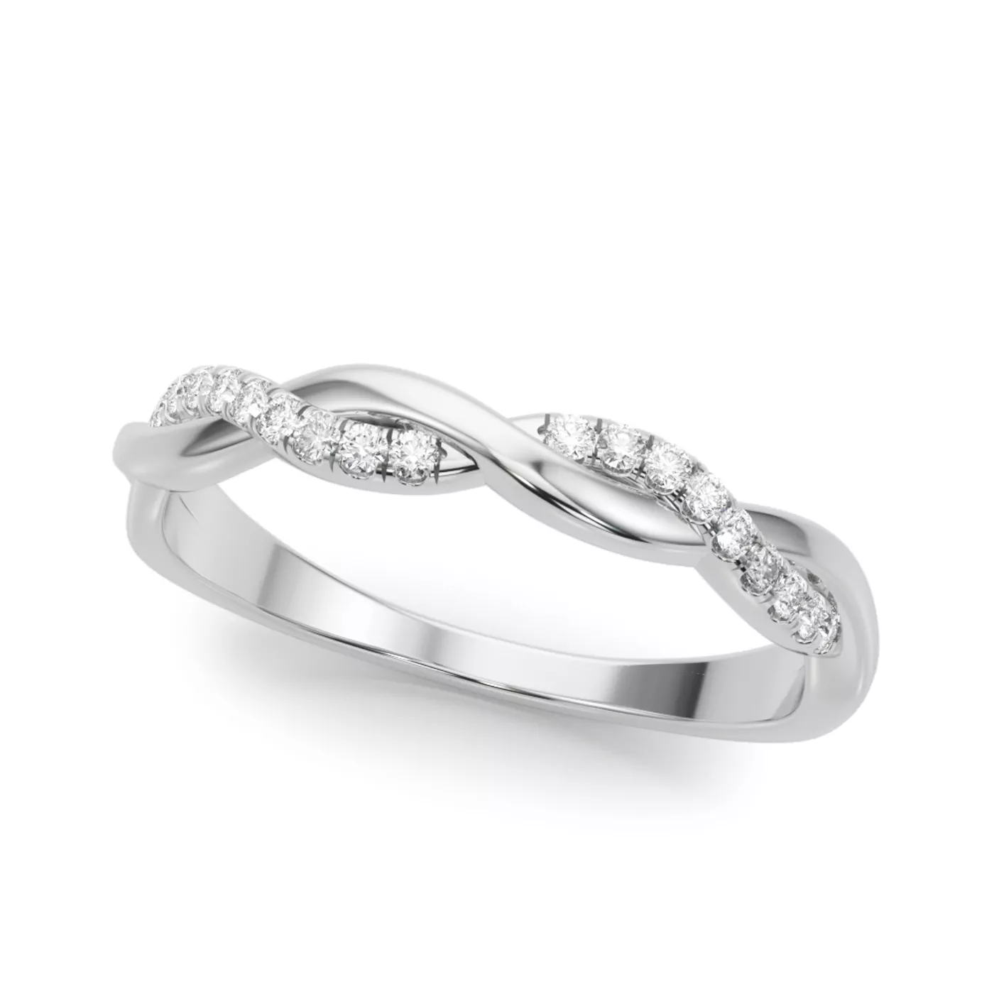 Ailee Braided Pavé Diamond Wedding Band