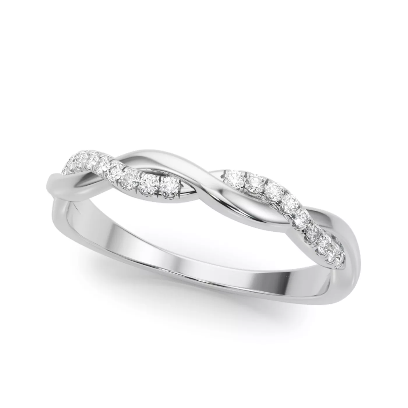 Agatha Braided Pavé Diamond Wedding Band