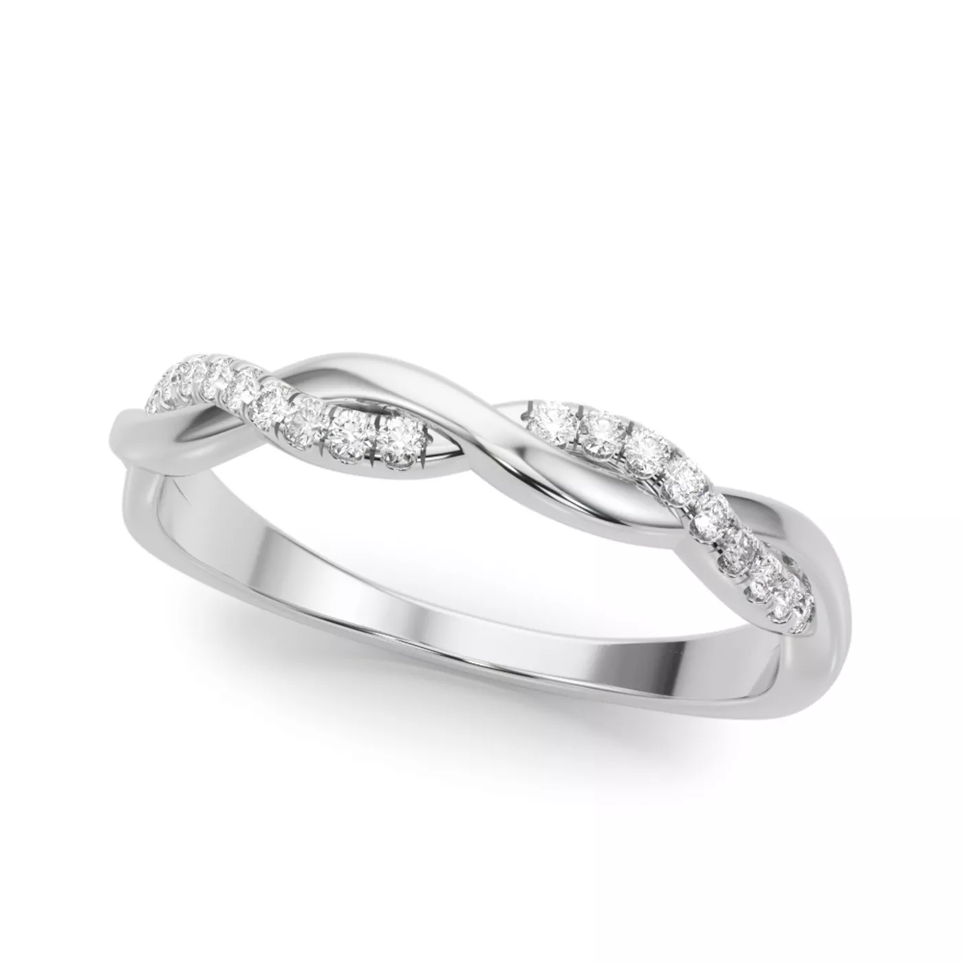 Adrianne Braided Pavé Diamond Wedding Band