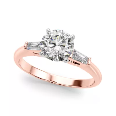 Galla Three Stone Tapered Baguette Engagement Ring
