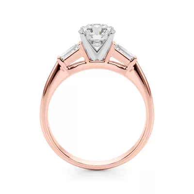 Galla Three Stone Tapered Baguette Engagement Ring