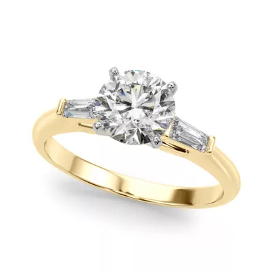 Galla Three Stone Tapered Baguette Engagement Ring