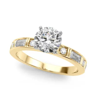 Adaline Baguette And Round Diamond Engagement Ring