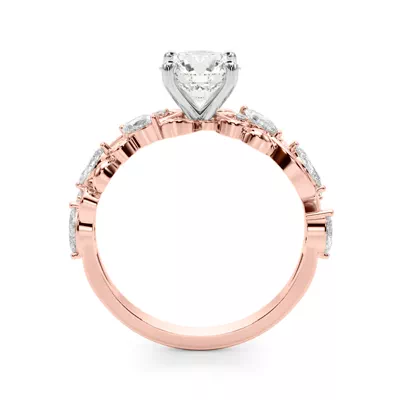 Seraphina Marquise And Round Diamond Nature Inspired Engagement Ring