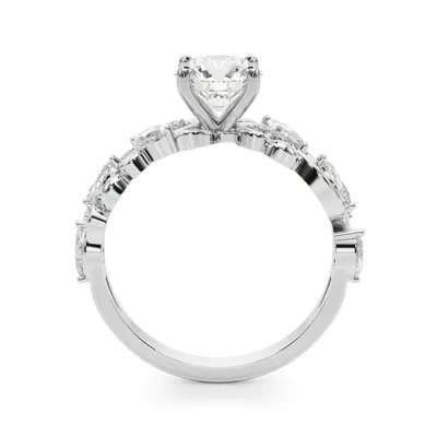 Seraphina Marquise And Round Diamond Nature Inspired Engagement Ring
