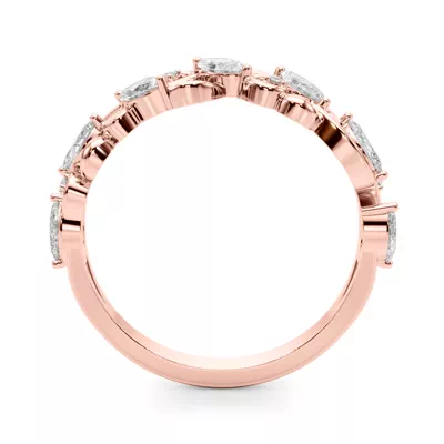 Seraphina Marquise And Round Diamond Nature Inspired Wedding Band