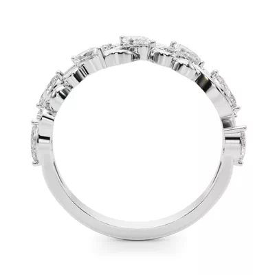 Seraphina Marquise And Round Diamond Nature Inspired Wedding Band